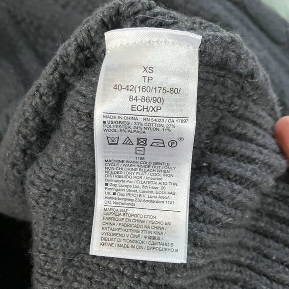 Gap Cable Knit Turtleneck Sweater Womens XS Cast Iron Comfy Pullover - Picture 2 of 7